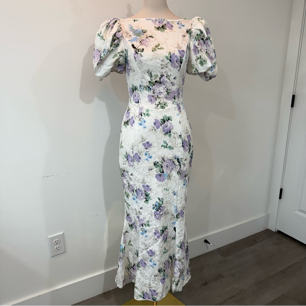Elegant Floral Long Sleeve Dress
